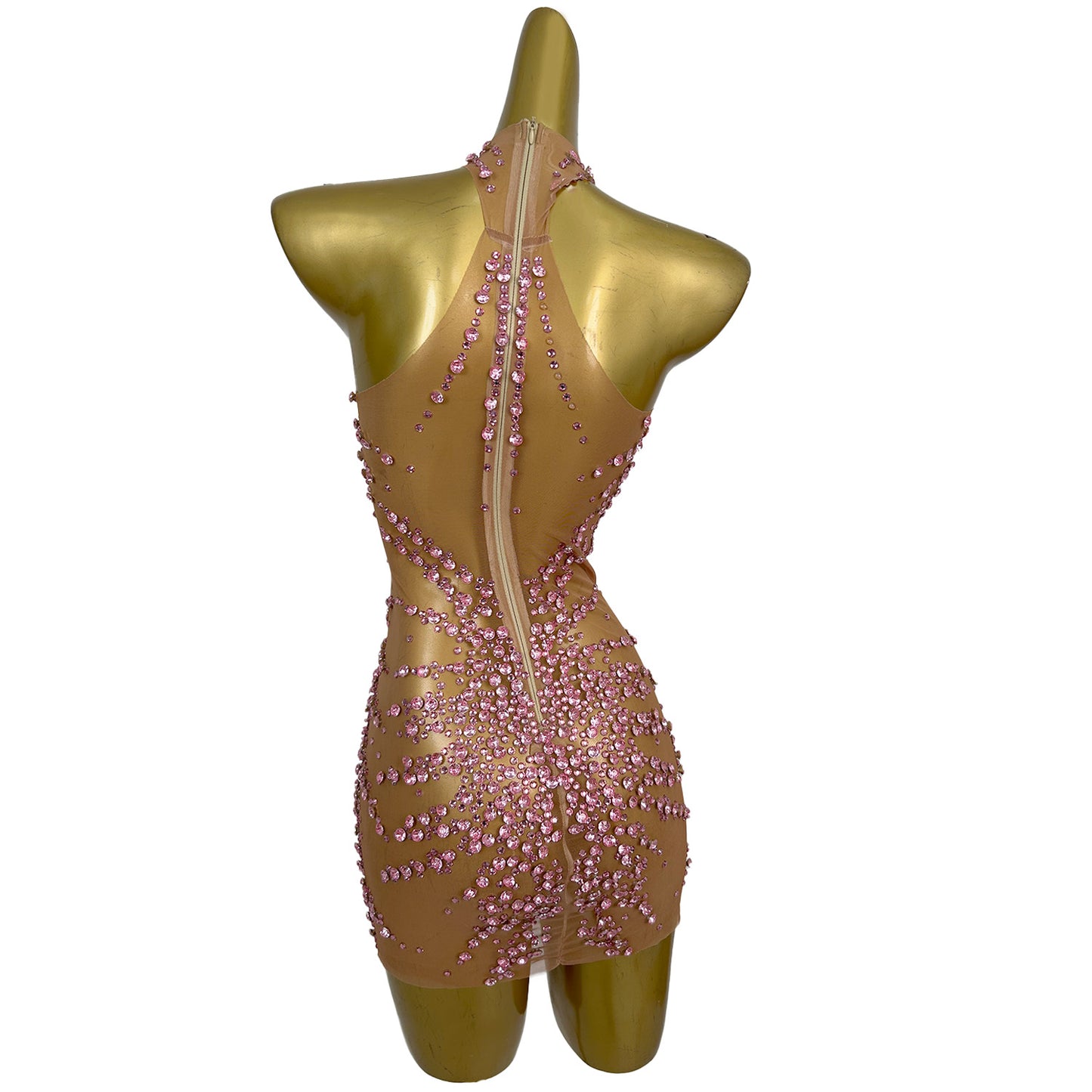 Huatuo Sparkly Pink Crystal Prom Dresses