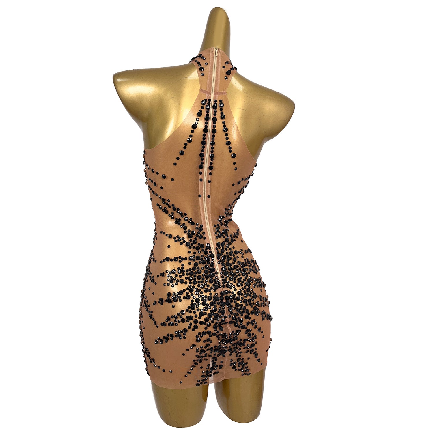 Huatuo Sparkly Black Crystal Prom Dresses
