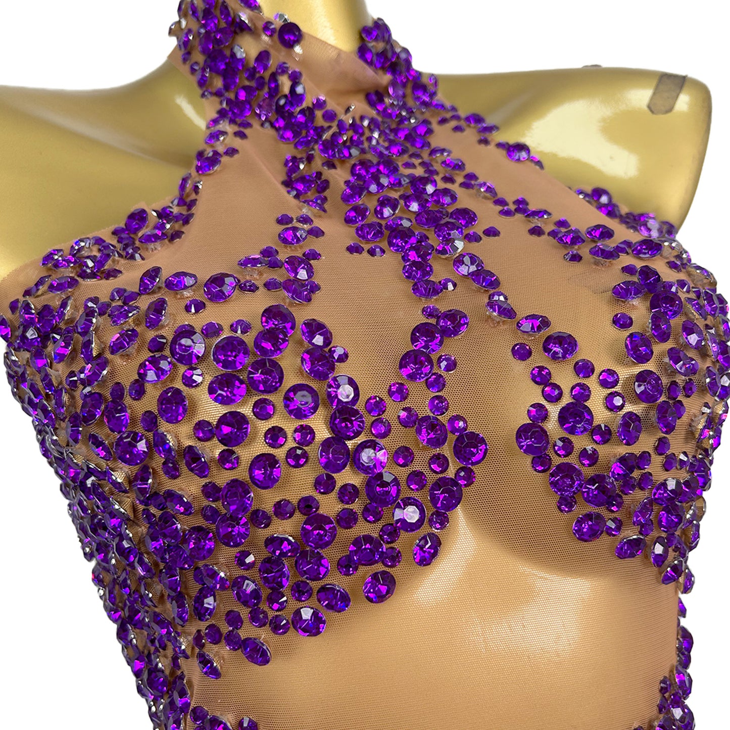 Huatuo Sparkly Purple Crystal Prom Dresses