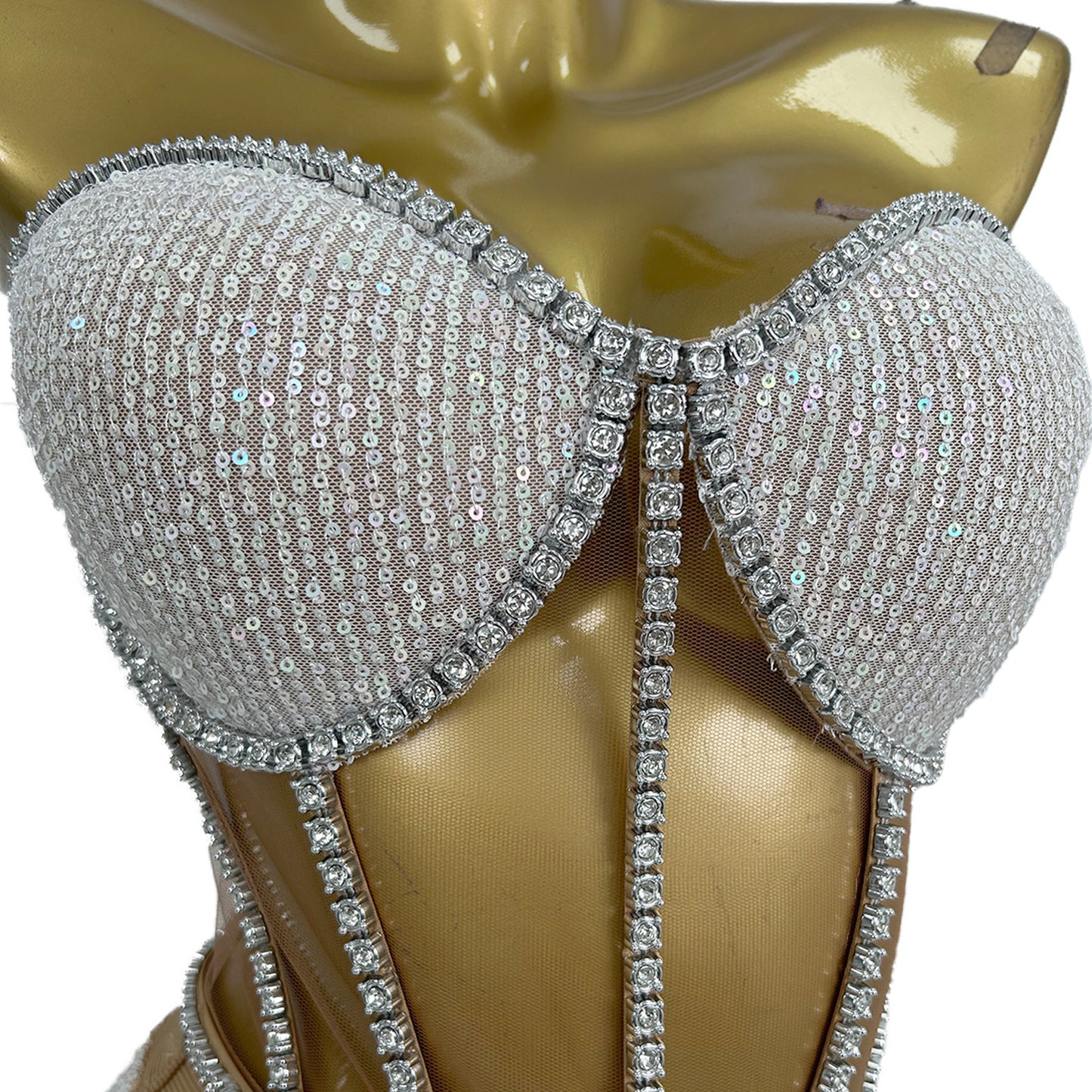 Tangguo White Glitter Rhinestone 2-Piece Set