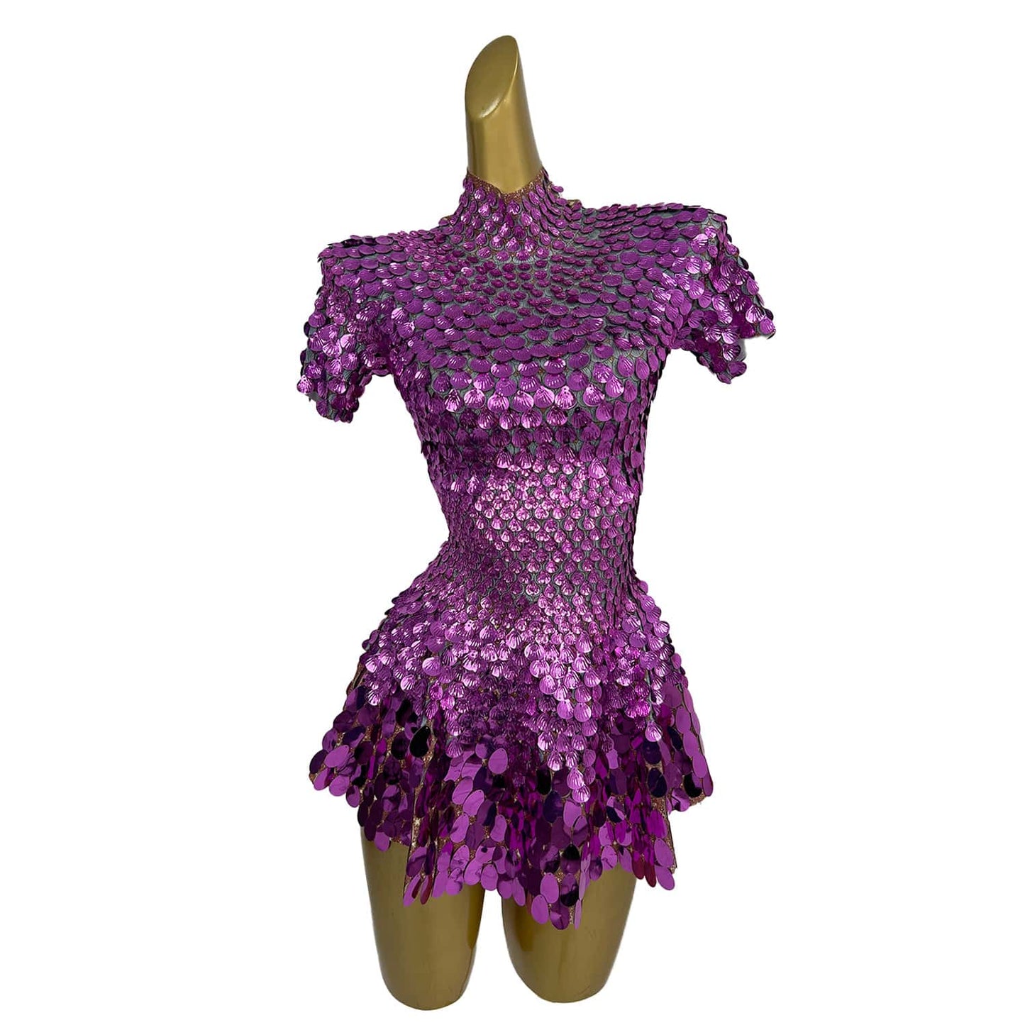 Jinsique Sexy Rose Red Shell Sequins Mini Dress