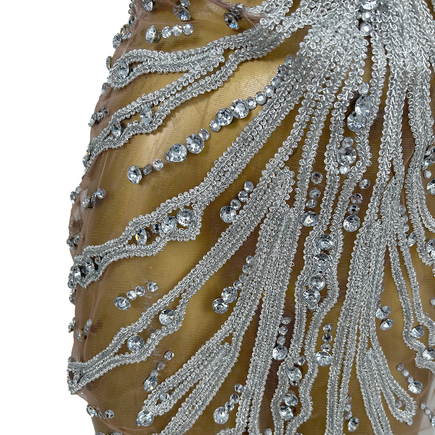 Youtiao Silver Rhinestones Embroidery Mesh Bodycon Mini Fake 2 Pieces Dress