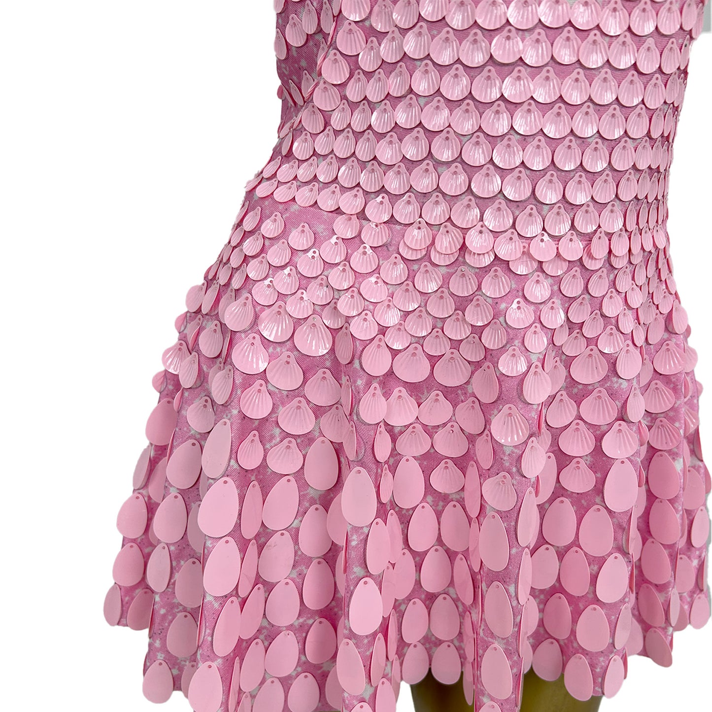 Jinsique Sexy Pink Shell Sequins Mini Dress