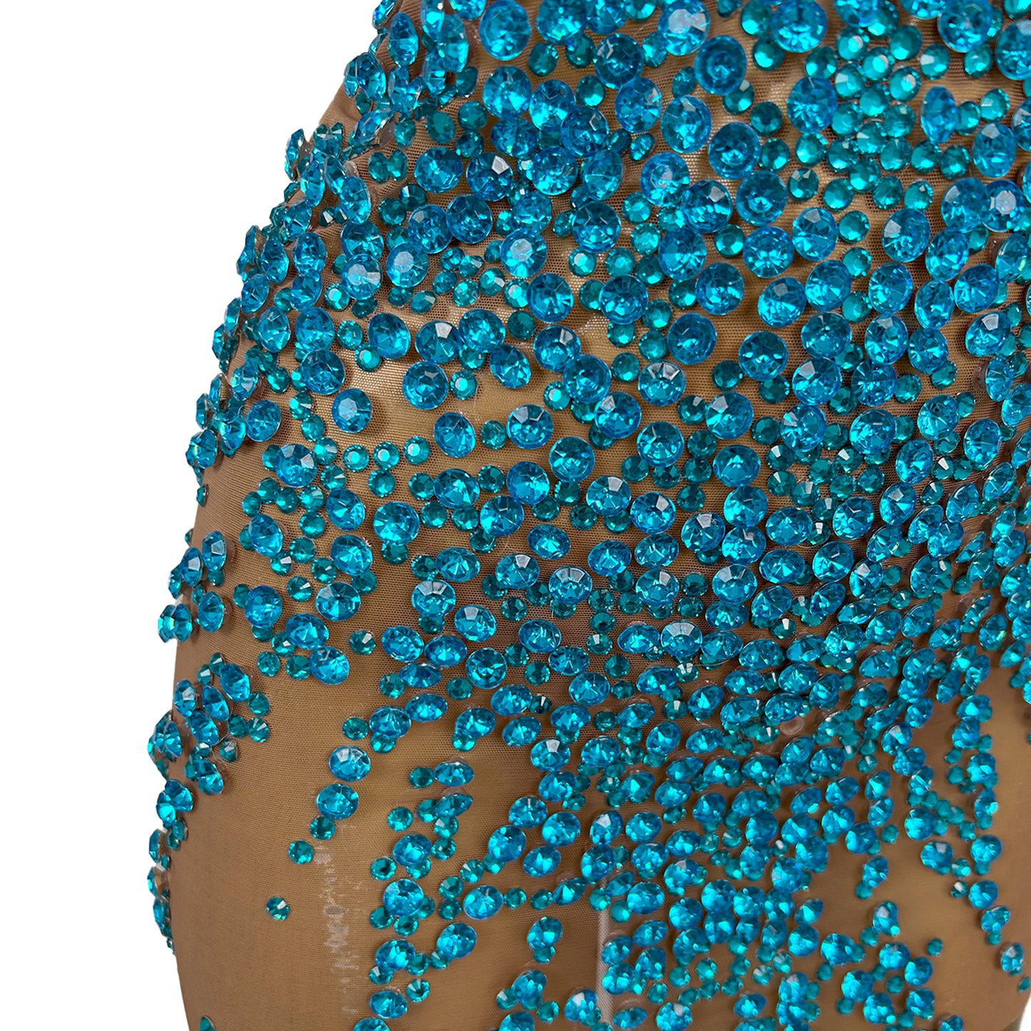 Huatuo Sparkly Blue Crystal Prom Dresses