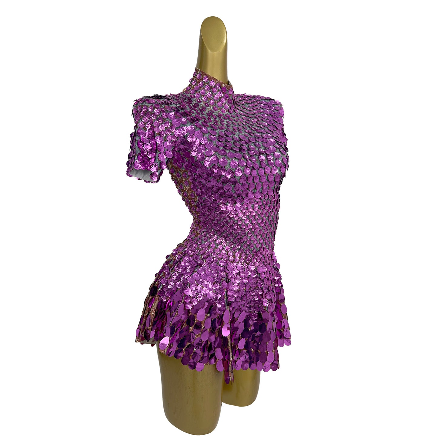 Jinsique Sexy Rose Red Shell Sequins Mini Dress