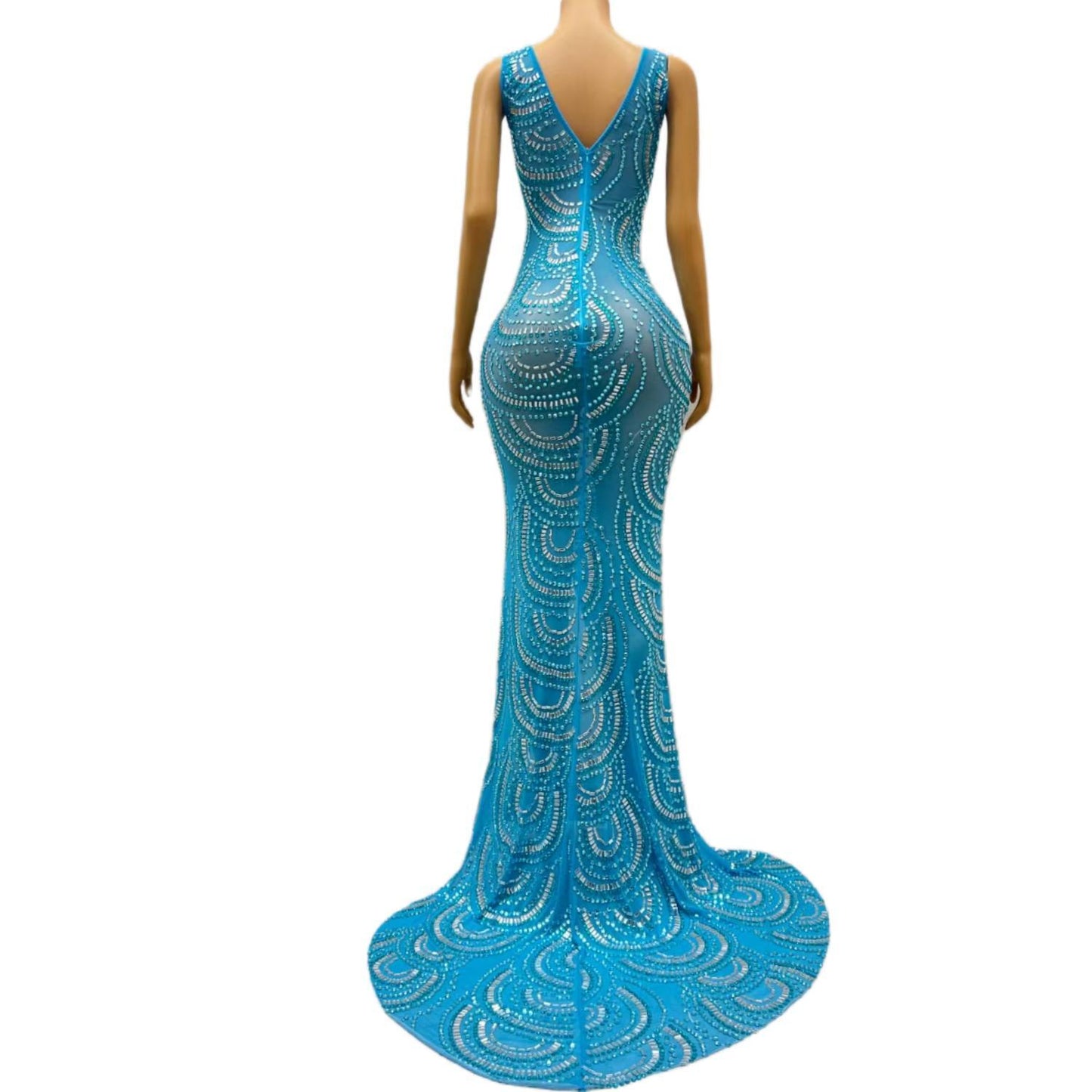 CELESINYI Lanquan Crystal Shell Gown