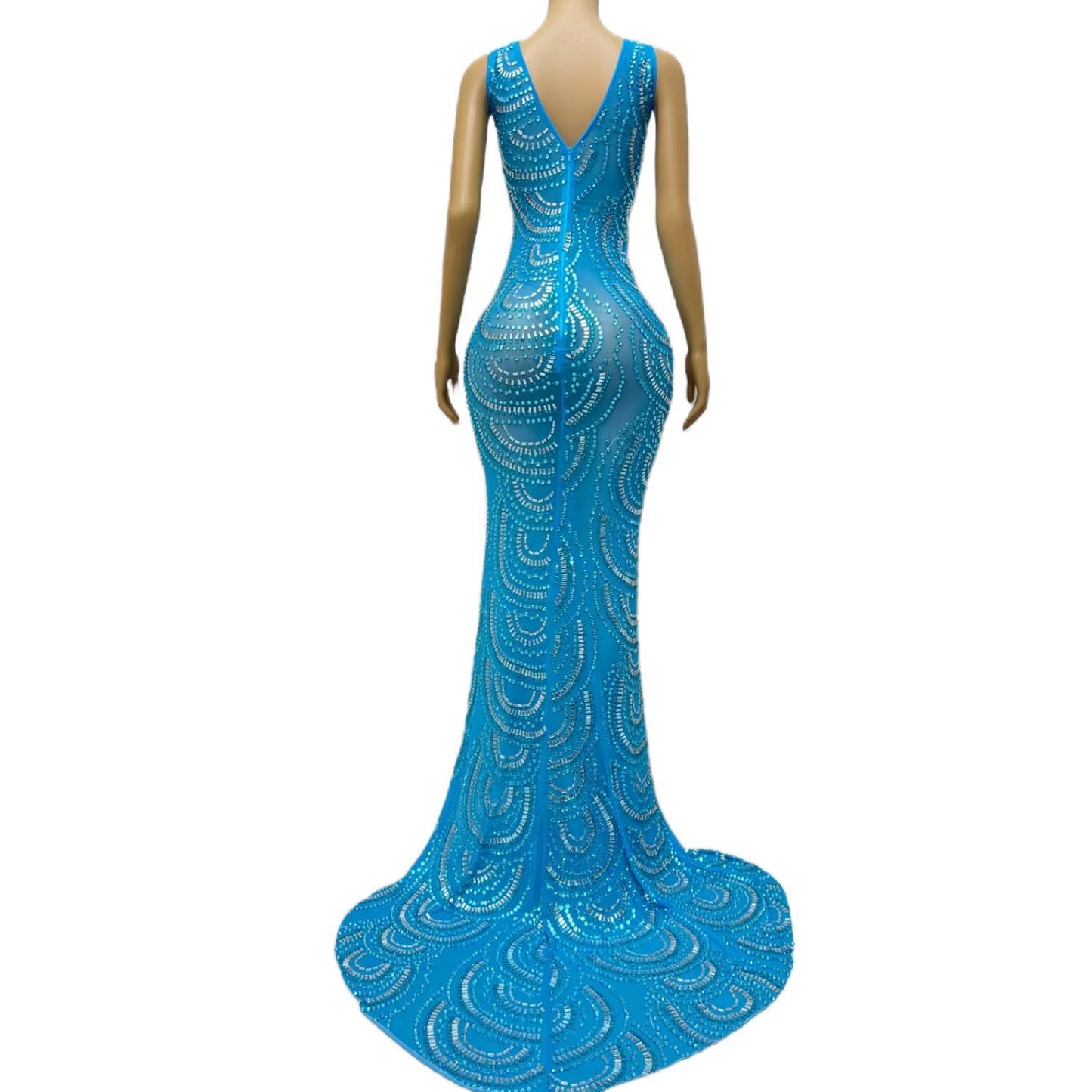 CELESINYI Lanquan Crystal Shell Gown