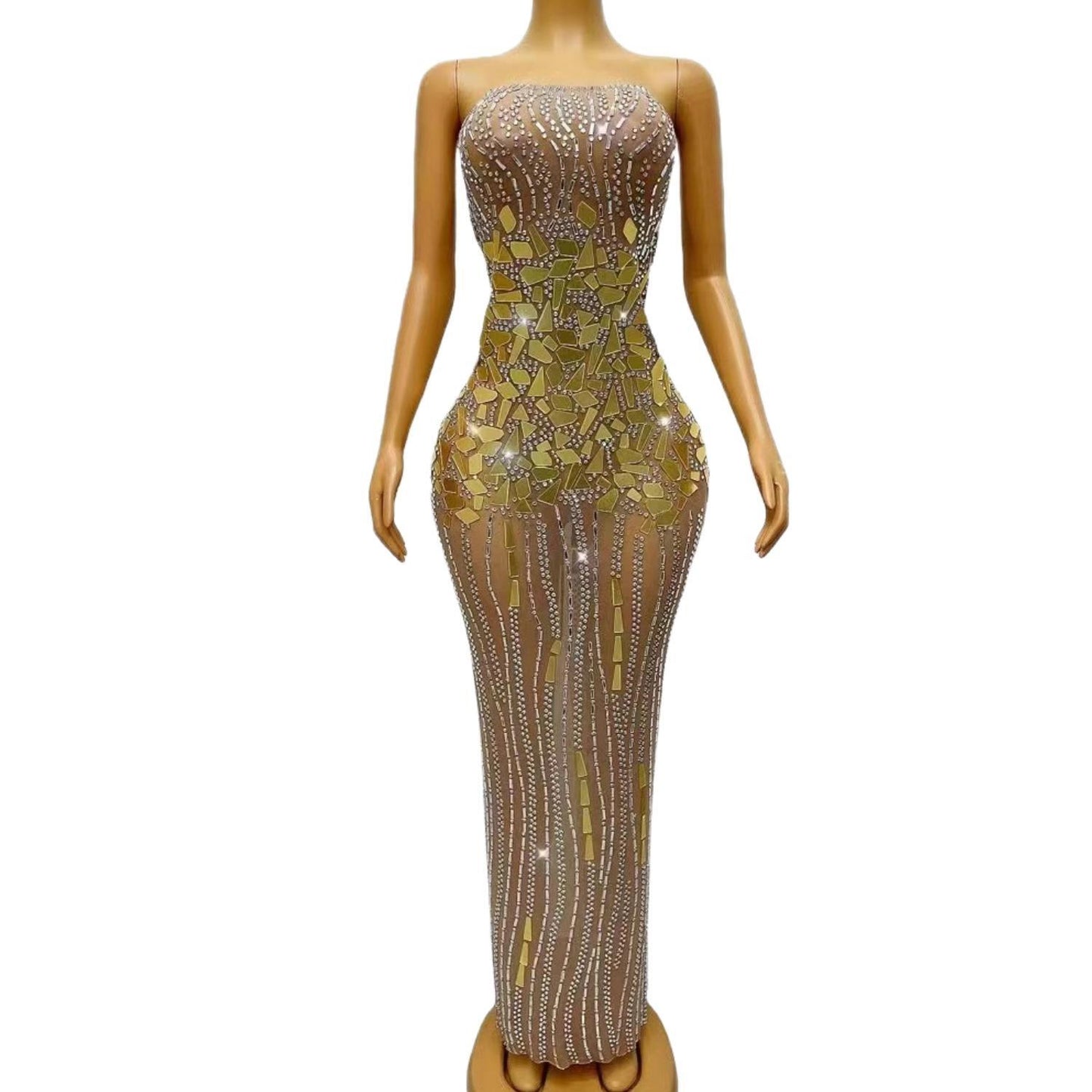 CELESINYI Shanyao Crystal Gold Rain Gown