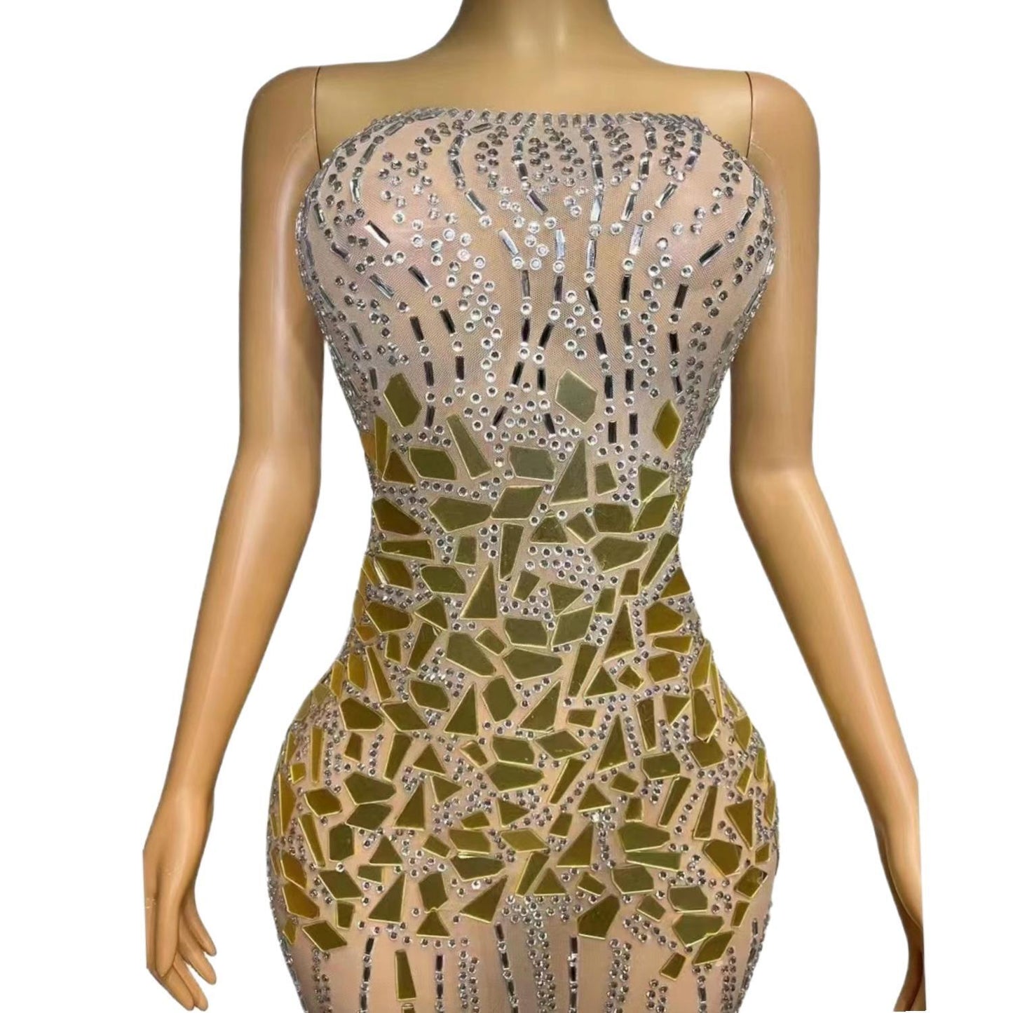 CELESINYI Shanyao Crystal Gold Rain Gown