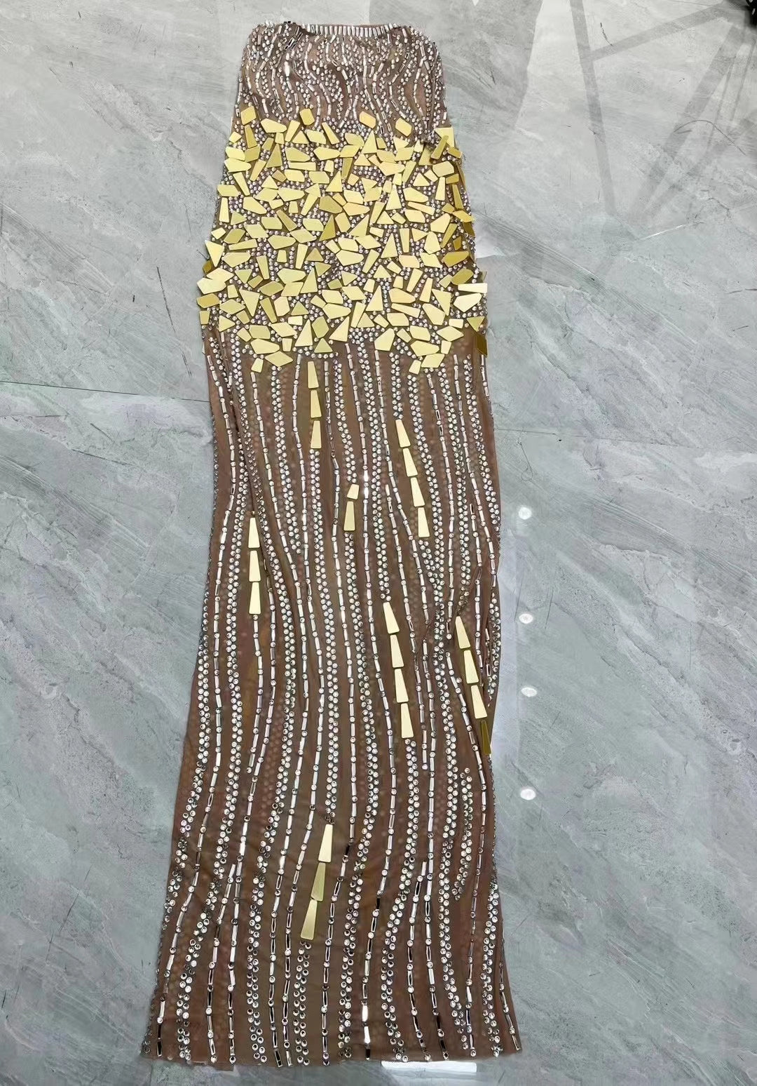 CELESINYI Shanyao Crystal Gold Rain Gown