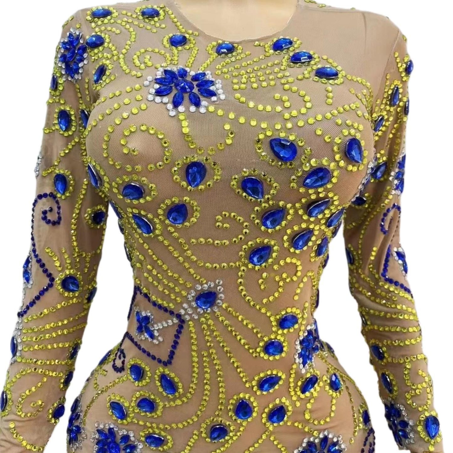 CELESINYI Jinhua Crystal Peacock Gown