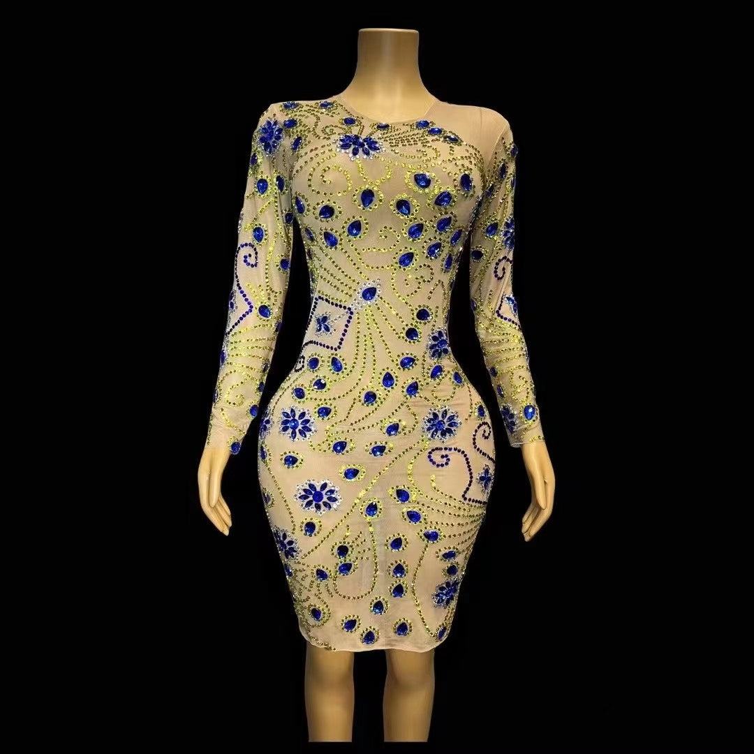 CELESINYI Jinhua Crystal Peacock Gown