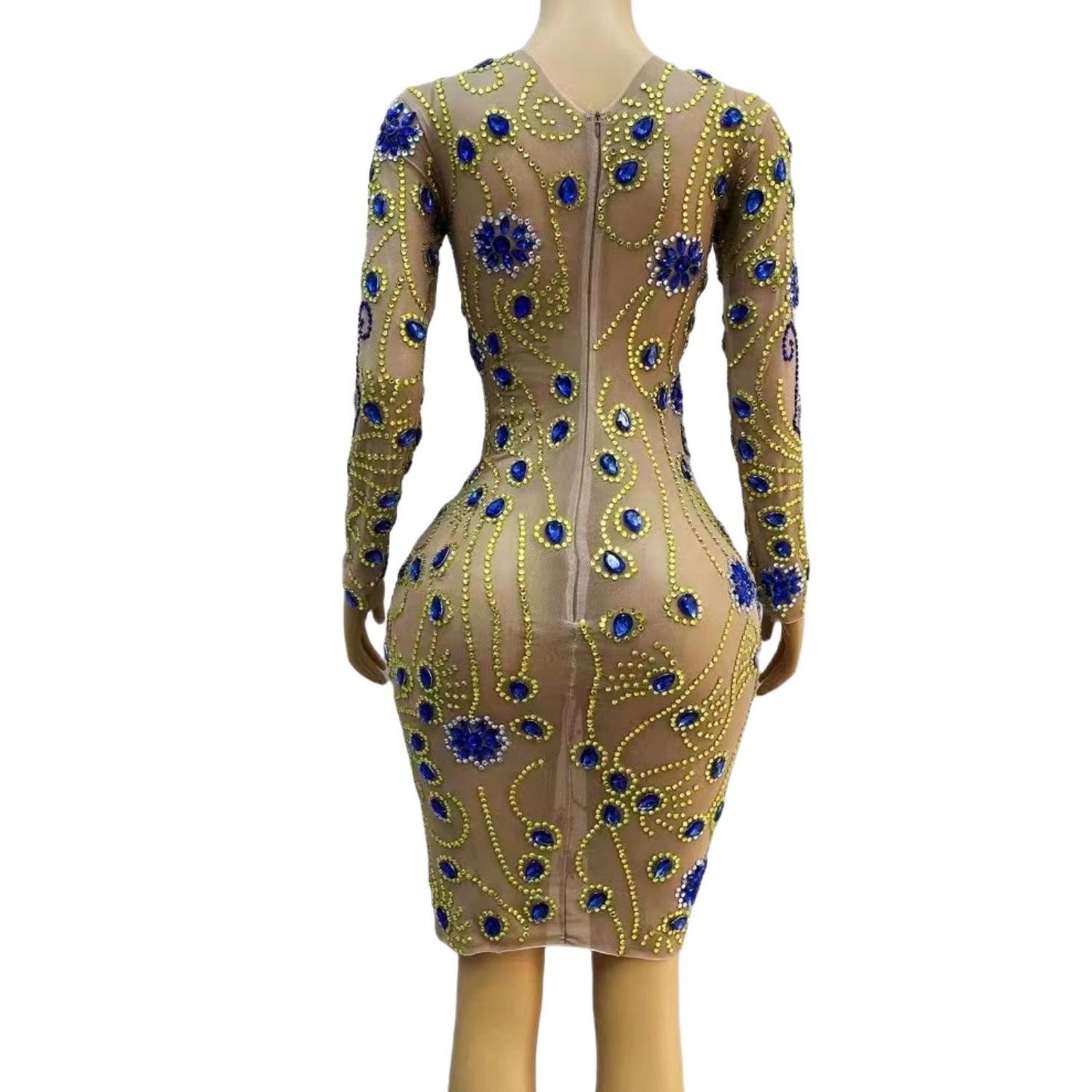 CELESINYI Jinhua Crystal Peacock Gown