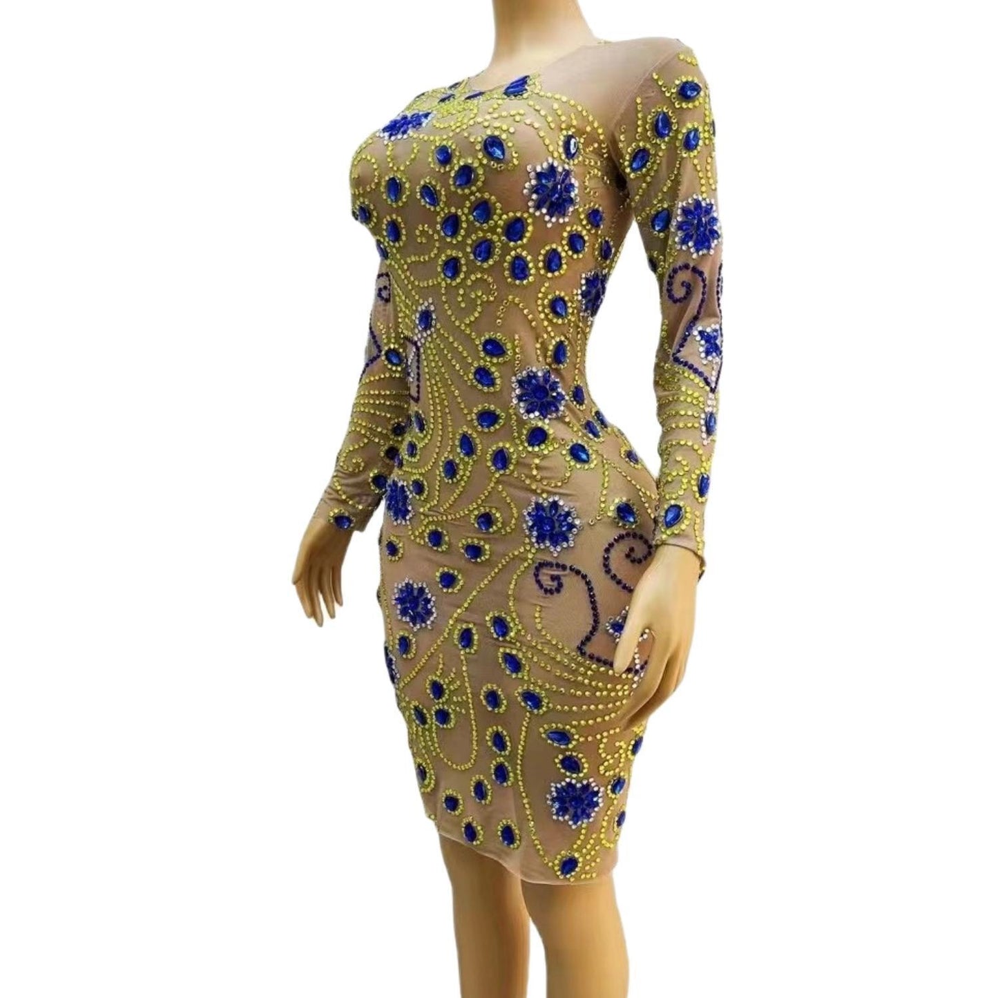 CELESINYI Jinhua Crystal Peacock Gown