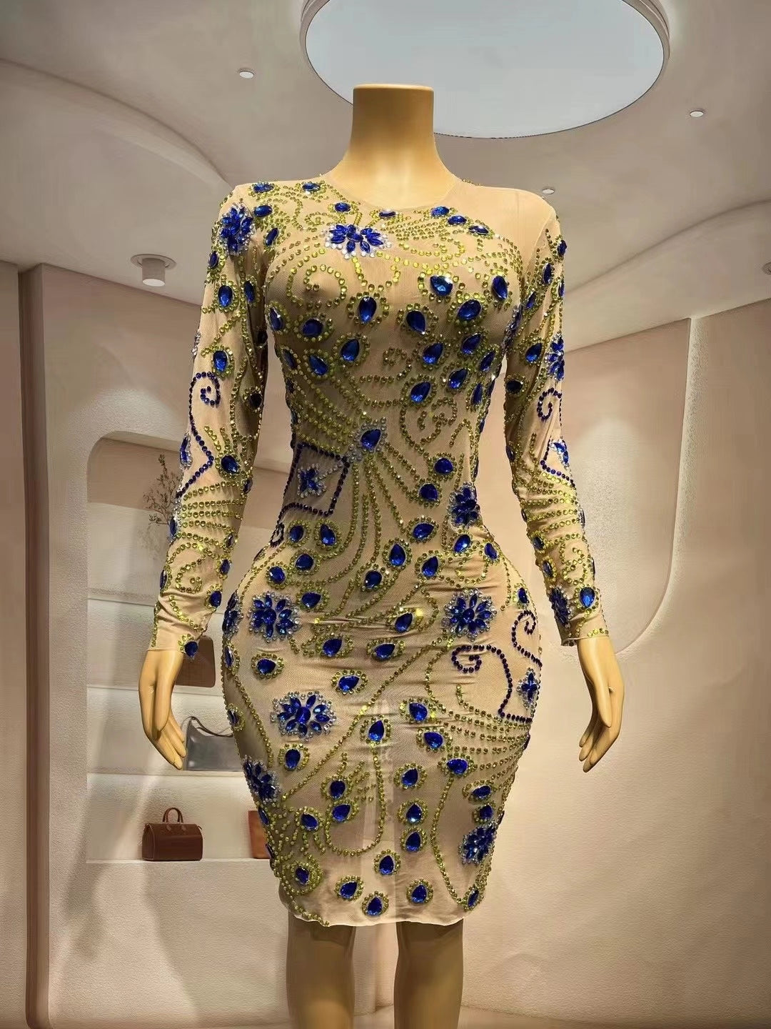 CELESINYI Jinhua Crystal Peacock Gown