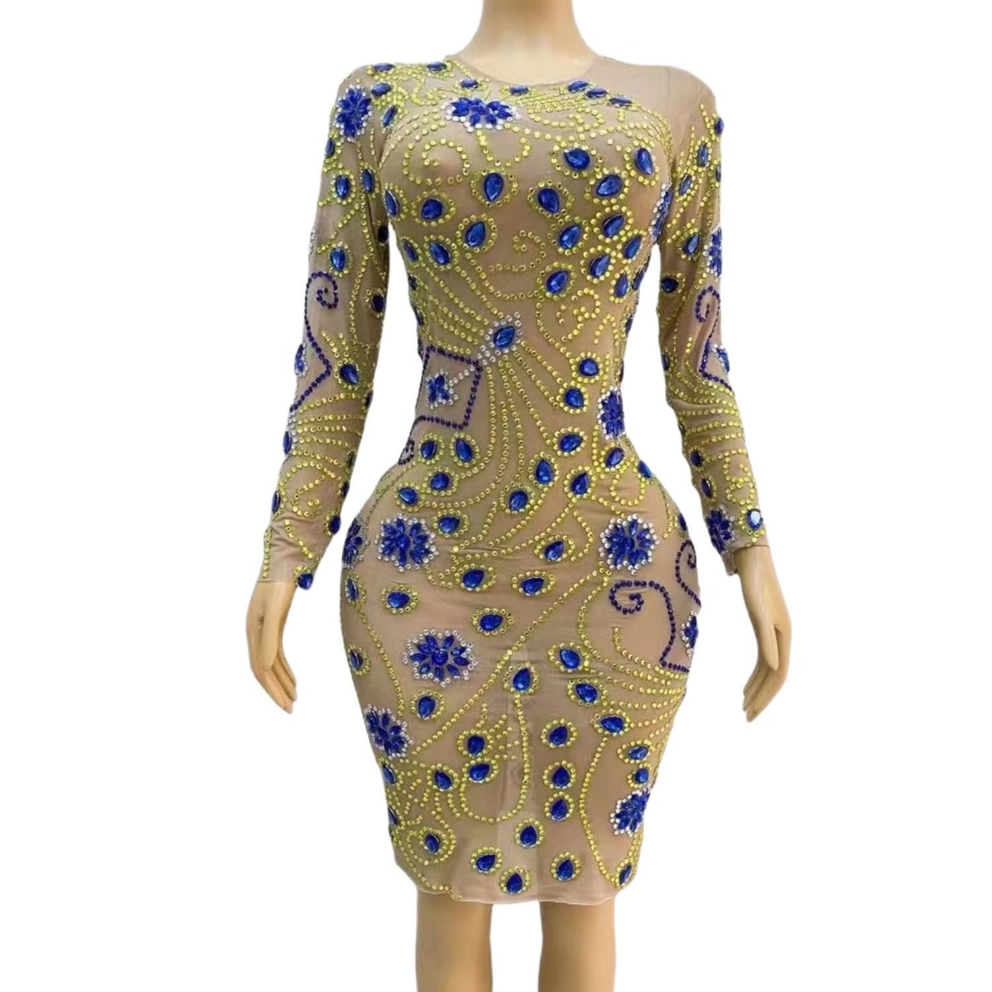 CELESINYI Jinhua Crystal Peacock Gown