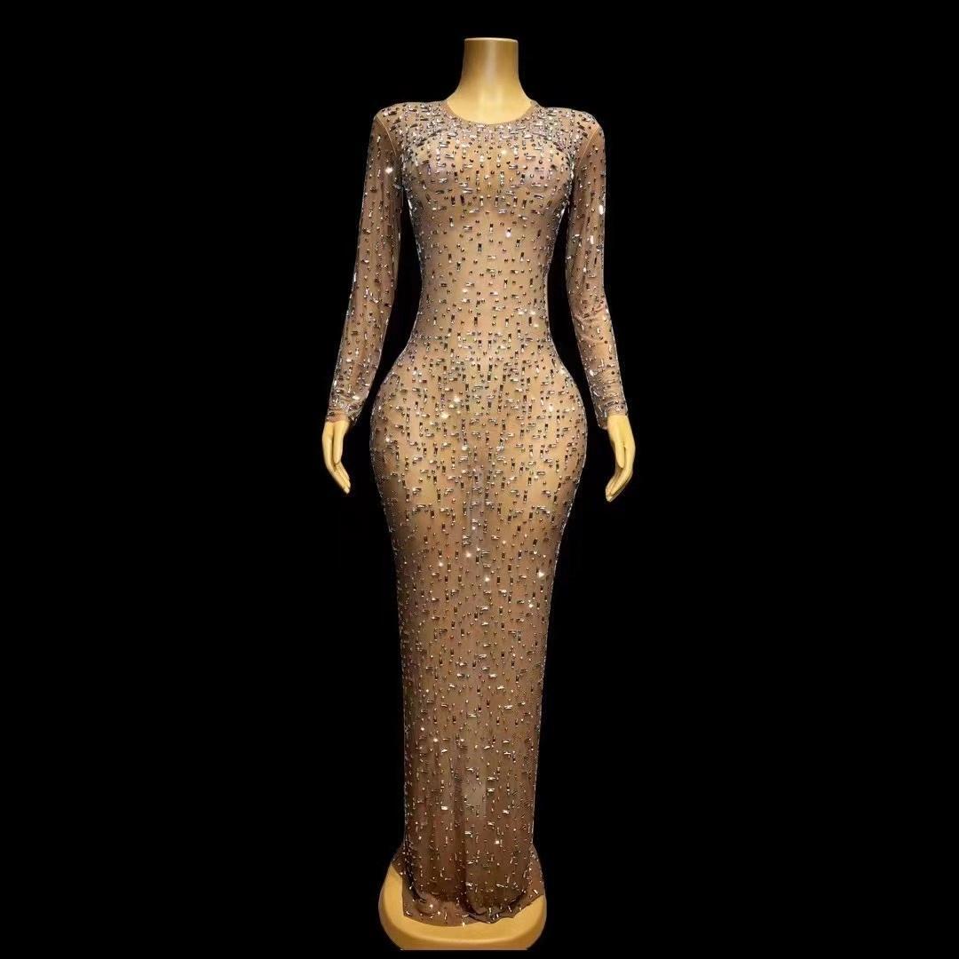 CELESINYI Bailian Crystal Ice Mini Dress
