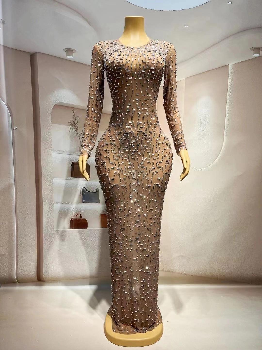 CELESINYI Bailian Crystal Ice Mini Dress