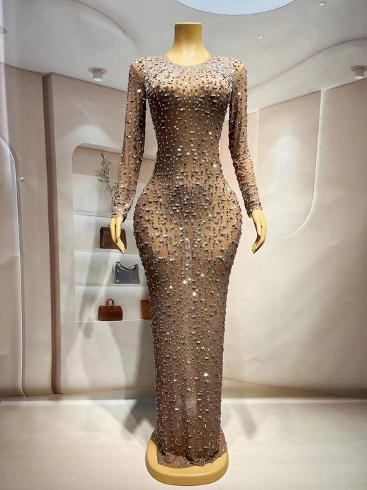CELESINYI Bailian Crystal Ice Mini Dress