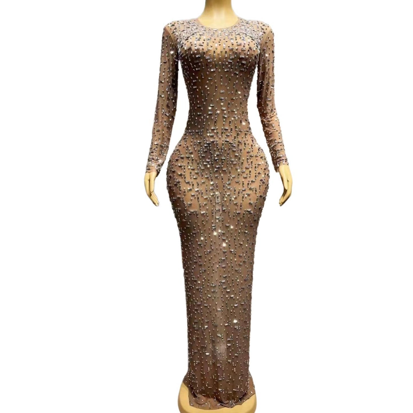 CELESINYI Bailian Crystal Ice Mini Dress