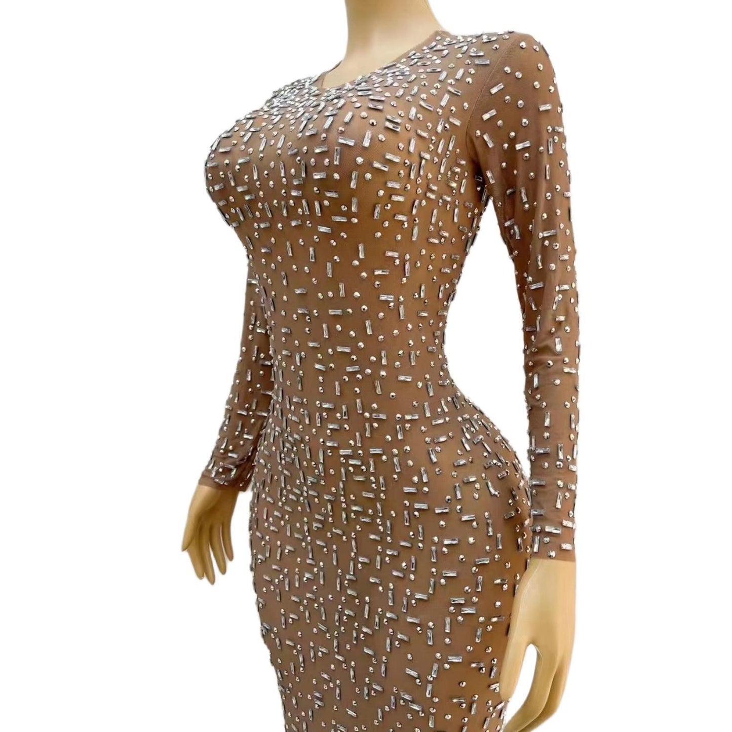 CELESINYI Bailian Crystal Ice Mini Dress