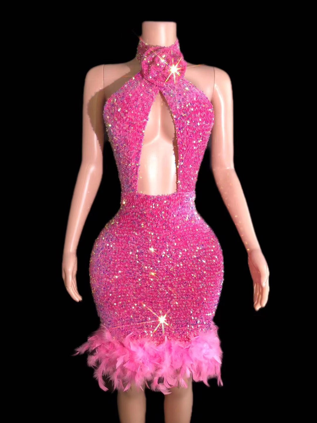 CELESINYI Fenqiangwei Crystal Rose Gown