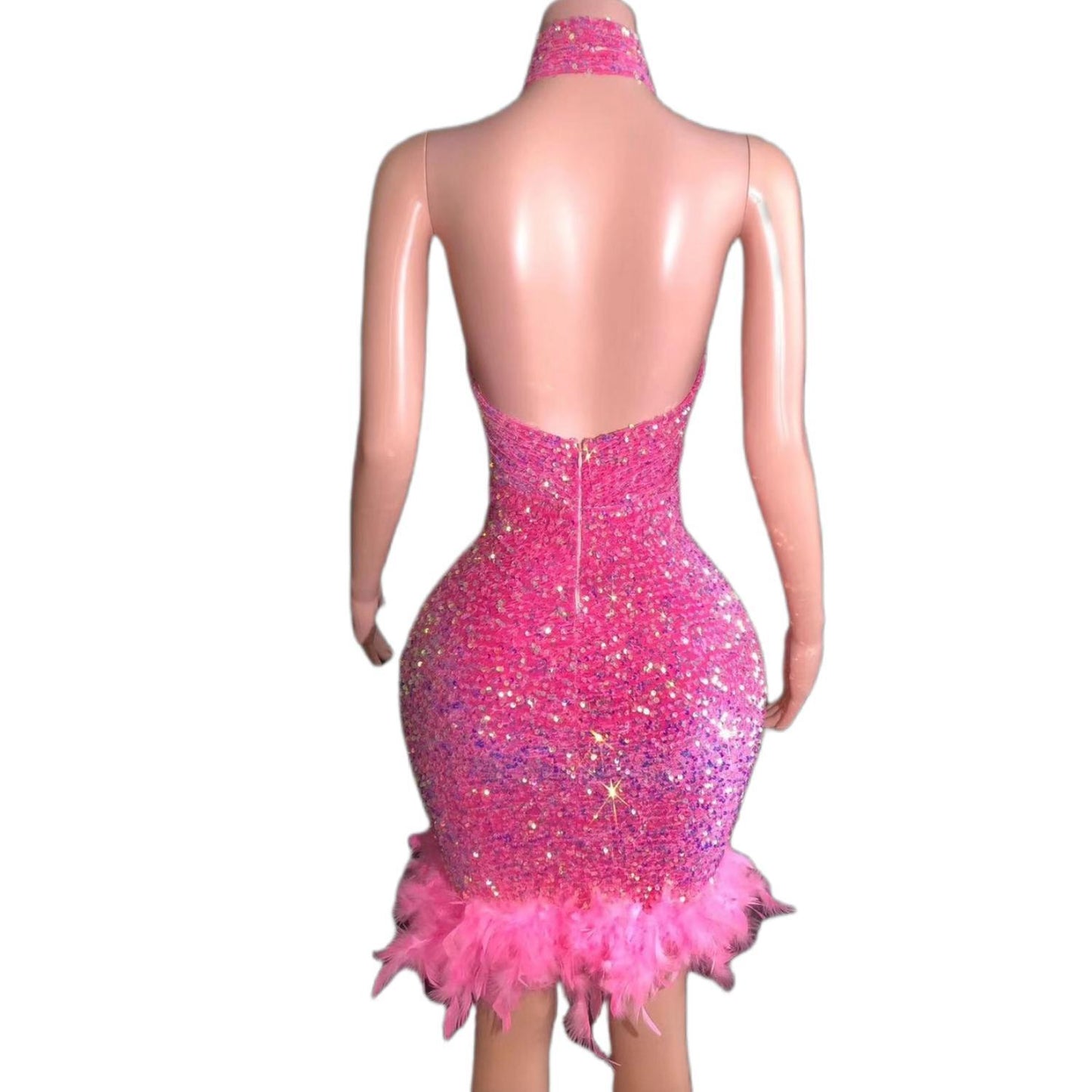 CELESINYI Fenqiangwei Crystal Rose Gown