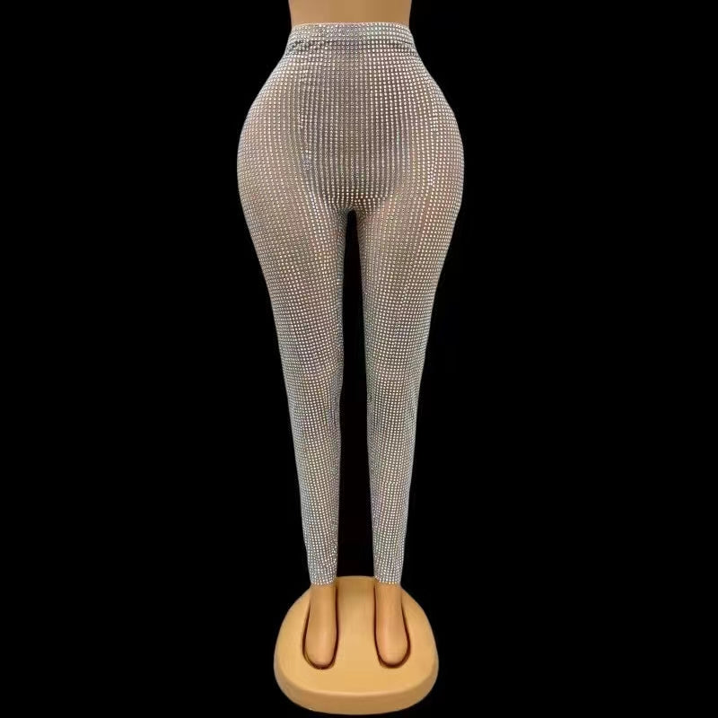 CELESINYI Tangzuan Crystal Drop Leggings