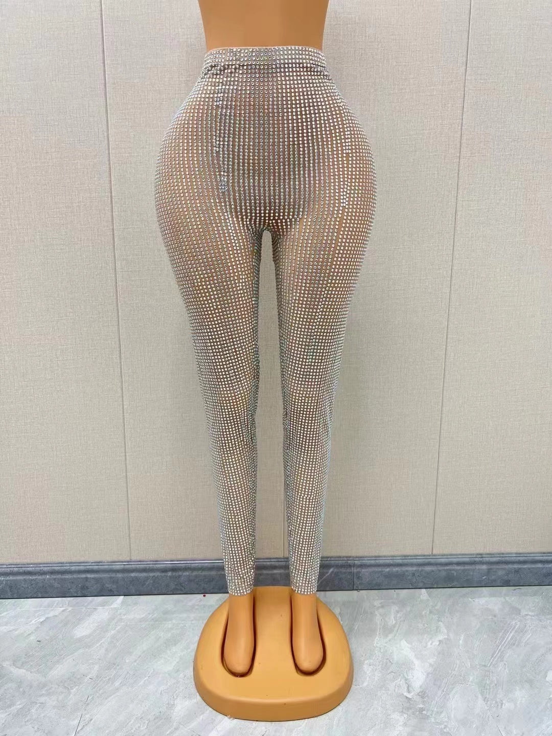 CELESINYI Tangzuan Crystal Drop Leggings