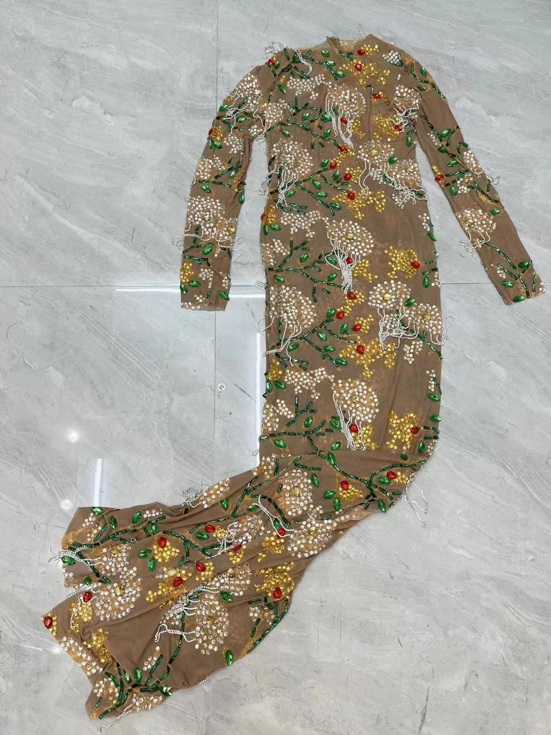 CELESINYI Cuizhu Crystal Mermaid Gown