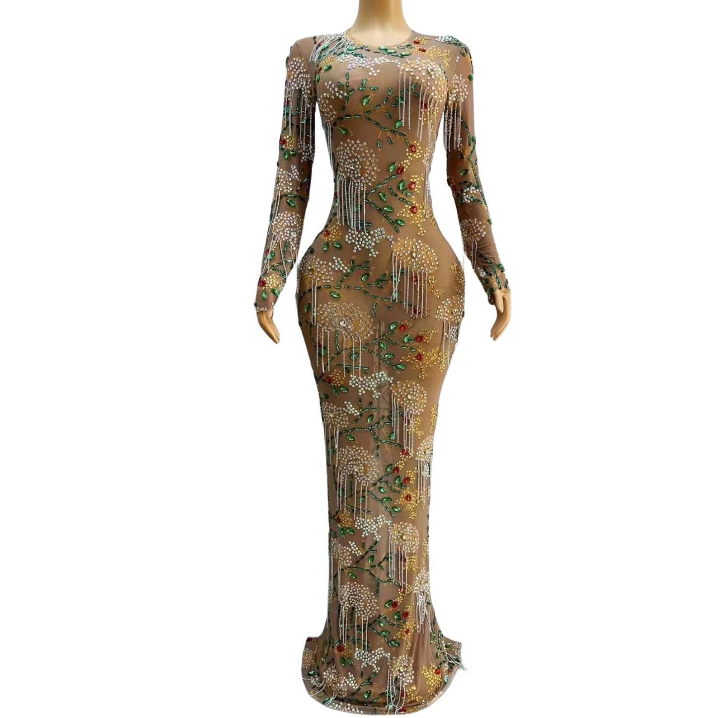 CELESINYI Cuizhu Crystal Mermaid Gown