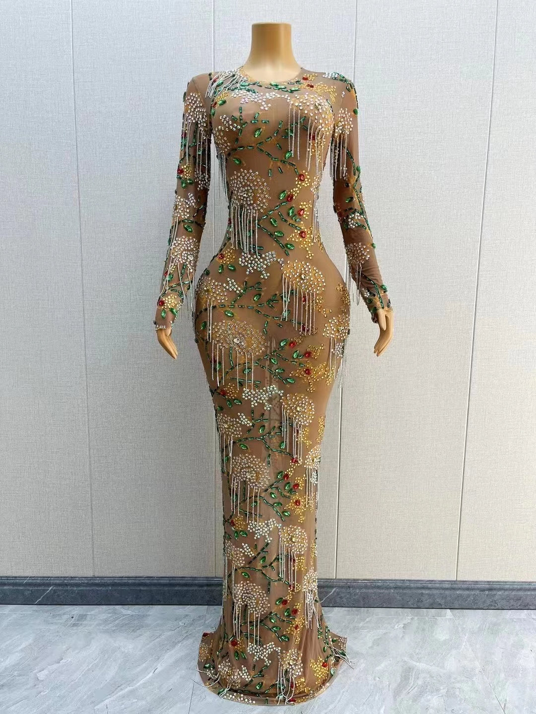 CELESINYI Cuizhu Crystal Mermaid Gown