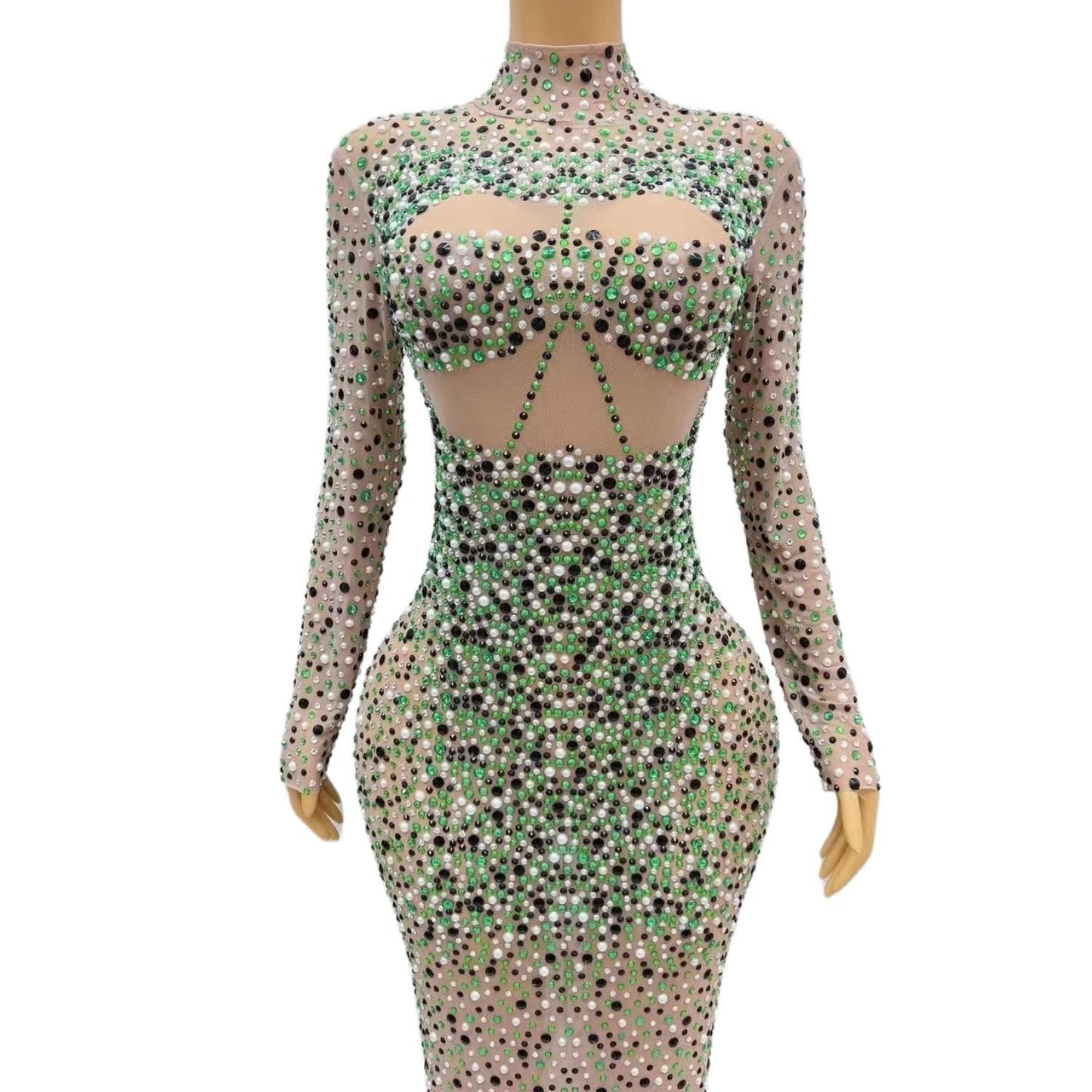CELESINYI Banlan Crystal Mosaic Gown