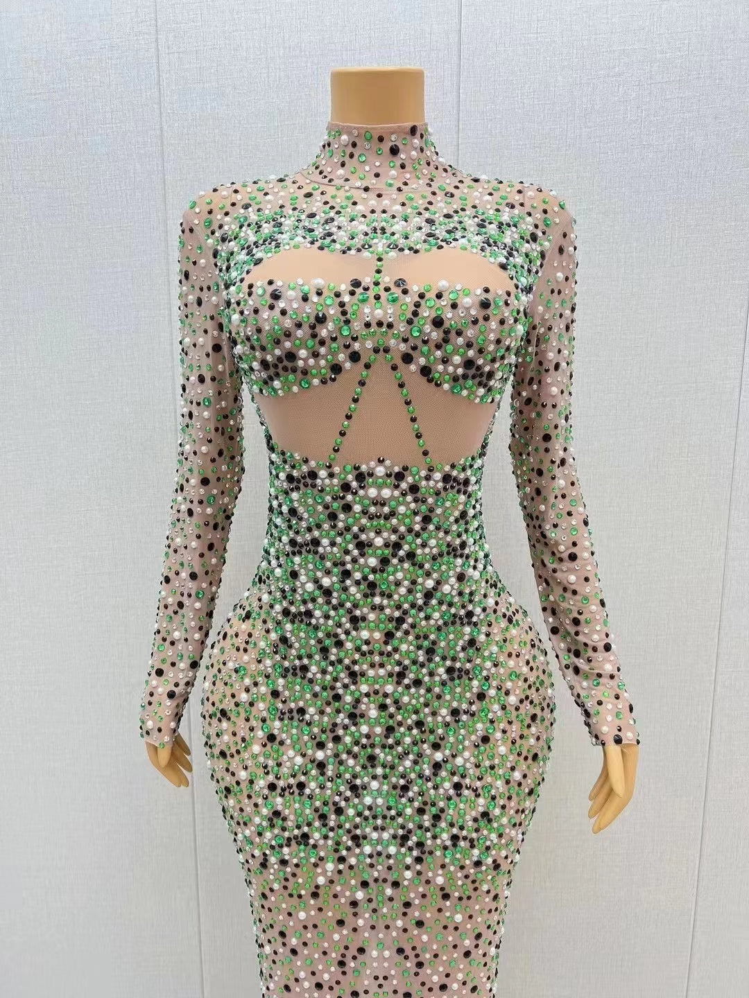 CELESINYI Banlan Crystal Mosaic Gown
