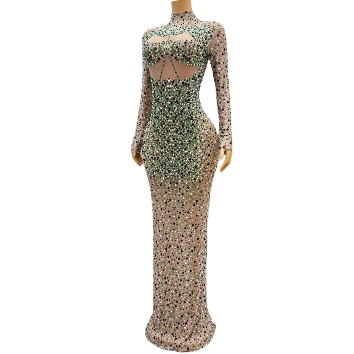 CELESINYI Banlan Crystal Mosaic Gown