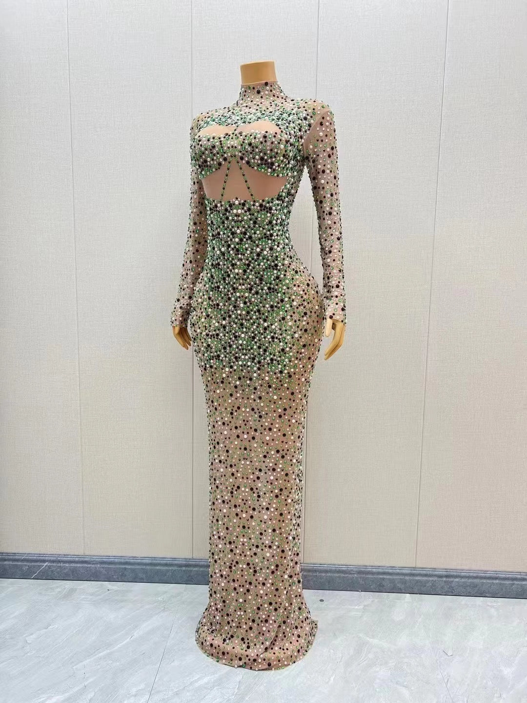 CELESINYI Banlan Crystal Mosaic Gown