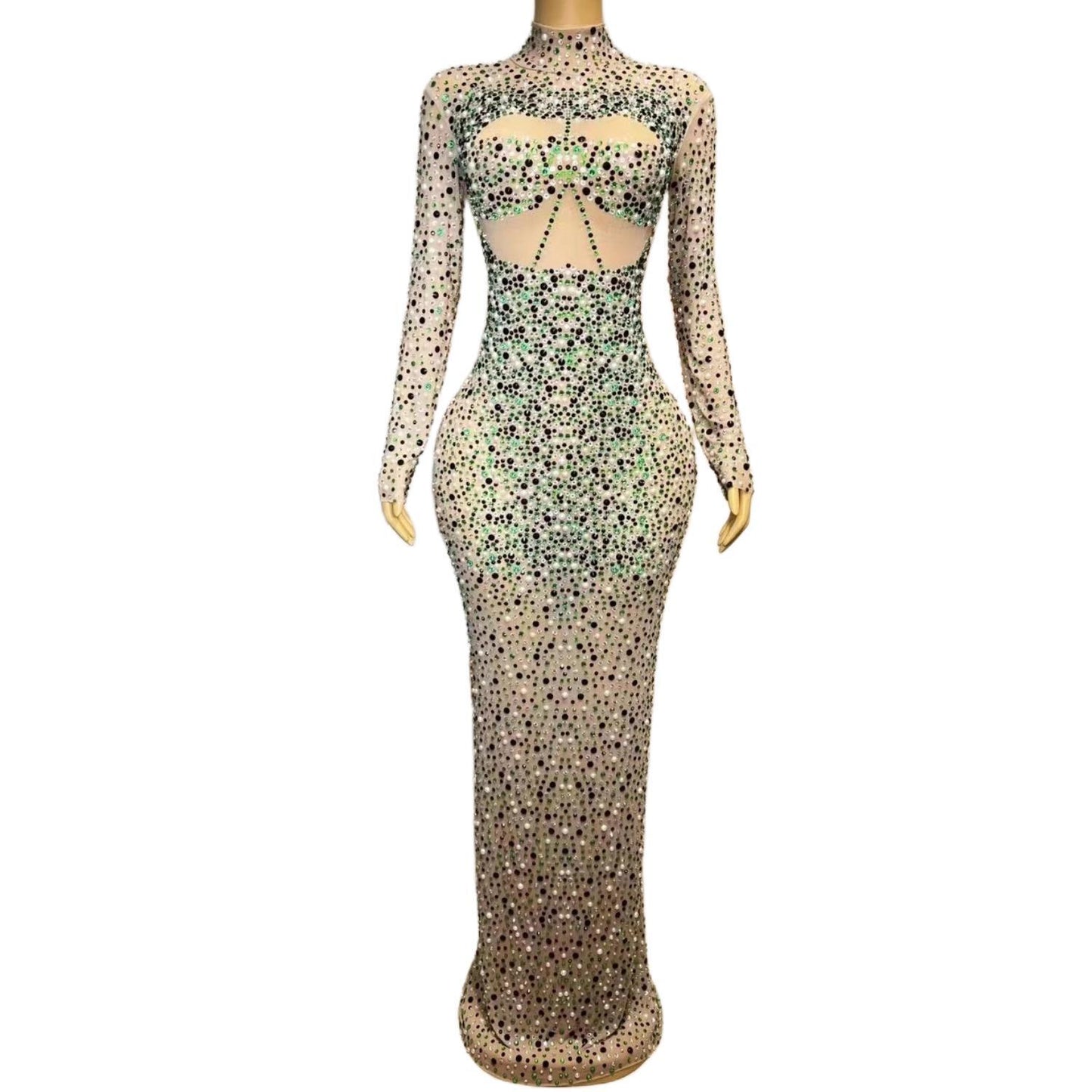 CELESINYI Banlan Crystal Mosaic Gown