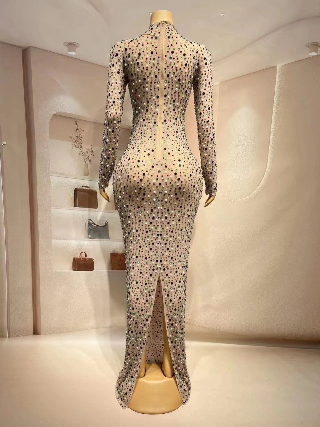 CELESINYI Banlan Crystal Mosaic Gown