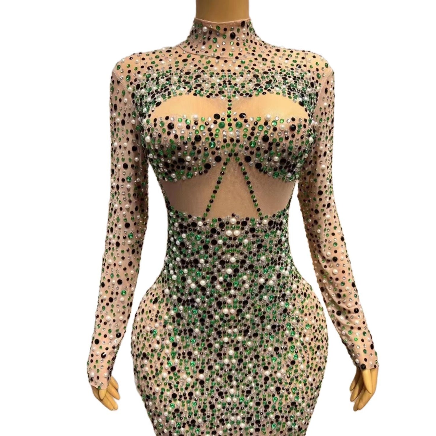 CELESINYI Banlan Crystal Mosaic Gown