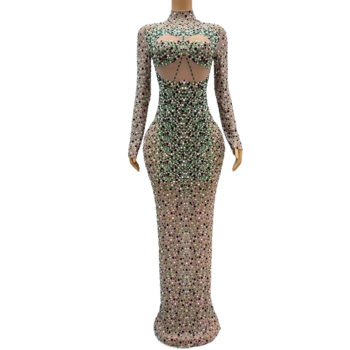 CELESINYI Banlan Crystal Mosaic Gown
