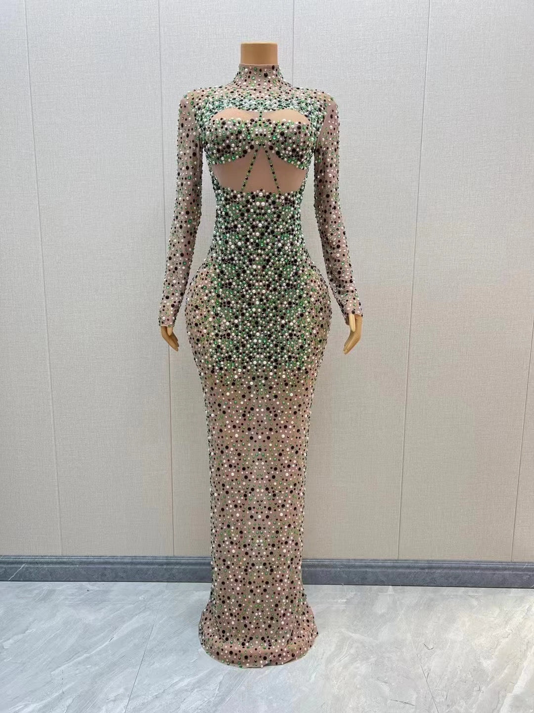 CELESINYI Banlan Crystal Mosaic Gown