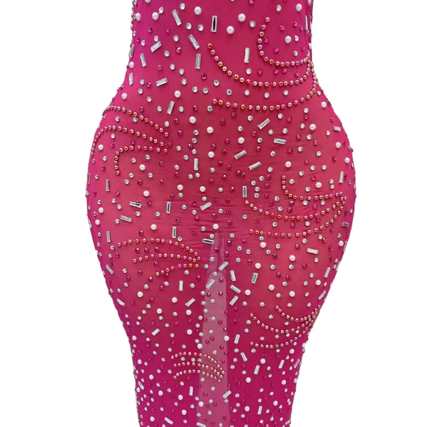 CELESINYI Meizhu Crystal Swirl Mermaid Gown