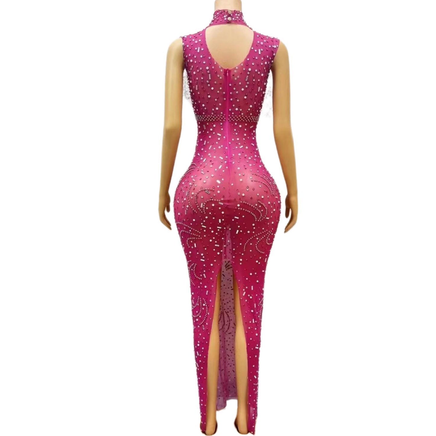 CELESINYI Meizhu Crystal Swirl Mermaid Gown