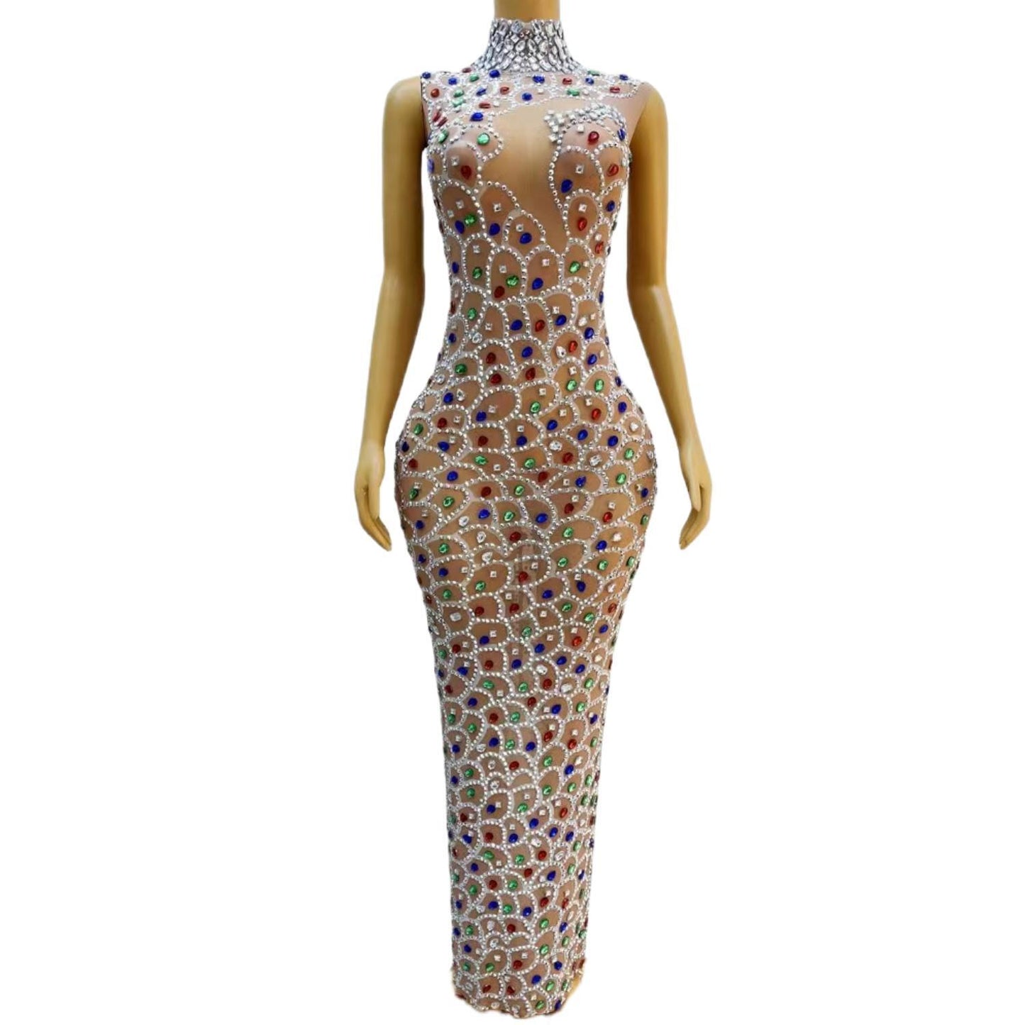 CELESINYI Yulinchangqun Crystal Scale Gown