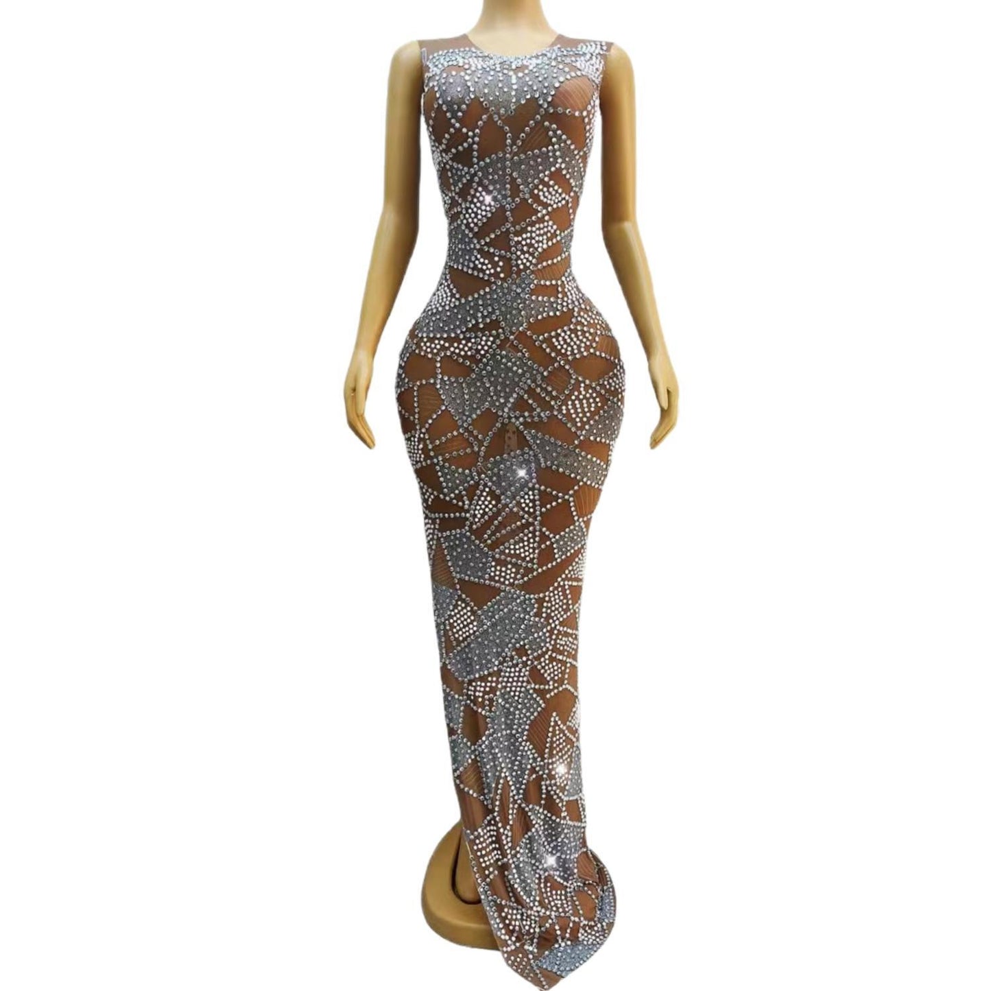 CELESINYI Suipian Crystal Mirror Gown
