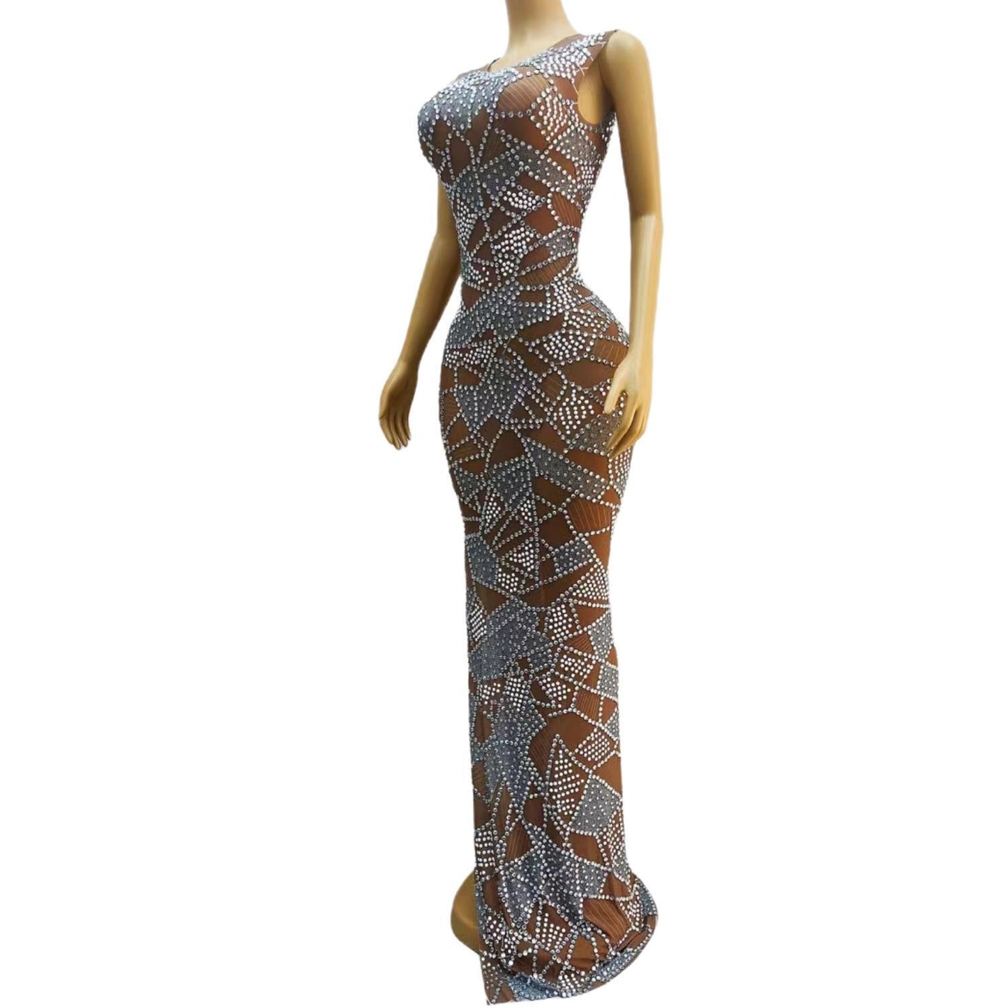 CELESINYI Suipian Crystal Mirror Gown