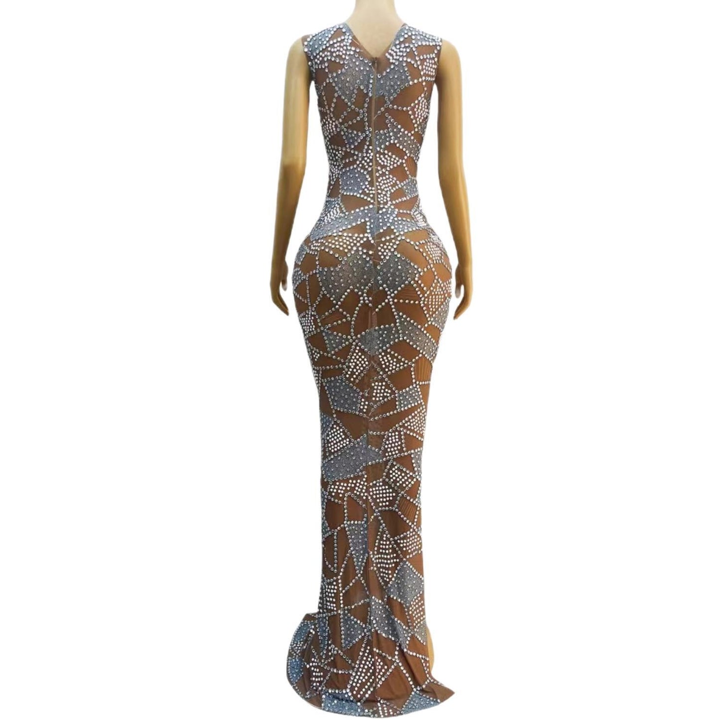 CELESINYI Suipian Crystal Mirror Gown