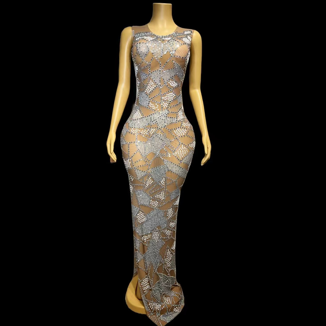 CELESINYI Suipian Crystal Mirror Gown