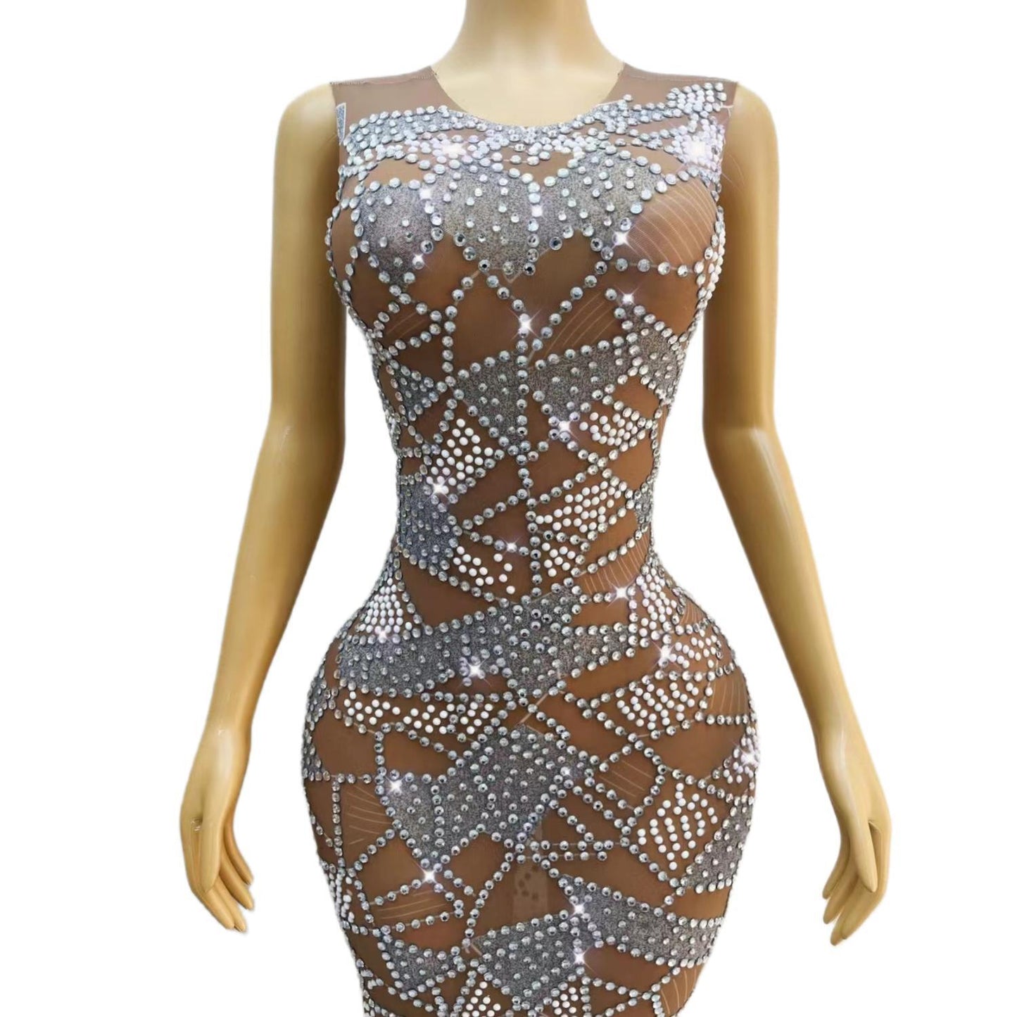 CELESINYI Suipian Crystal Mirror Gown