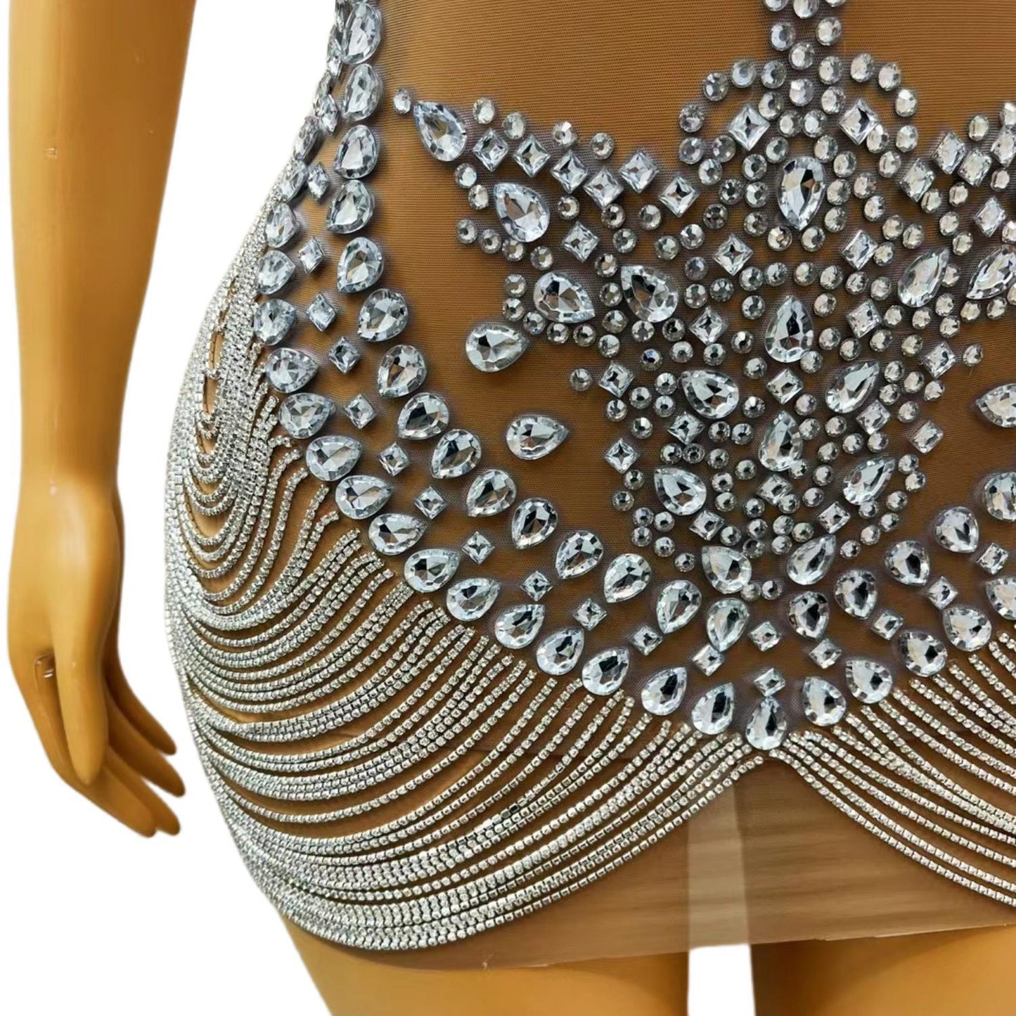 CELESINYI Lianzhuwan Crystal Chain Bodysuit